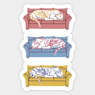 Tiger on the couch Sticker